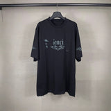 Men T-shirts love print graffiti do old short sleeve T-shirt loose