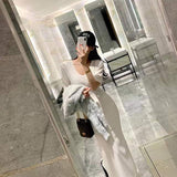 Women Dresses Summer Dress Split Sexy Slim-Fit Short Sleeve