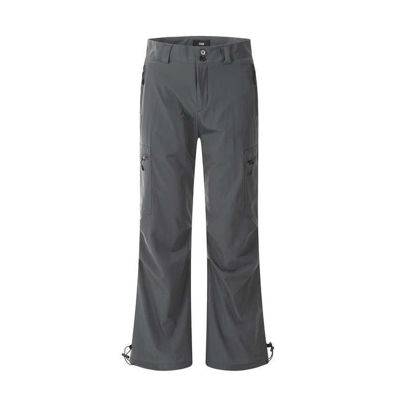 Men Sweatpants Casual Multi-Pocket Workwear Trousers Men's Quick-Drying Breathable Thin Sports Straight Pants