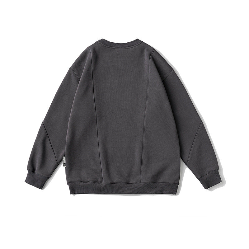 Unisex Winter Cotton Coat round Neck Sweater Retro Long Sleeve Velvet Hoodie