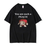 Funny Apple Cat Meme T-Shirt You Are Such A Peach Print