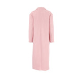 Women Trench Coat Woolen Thick Pink Lapel Coat Coat