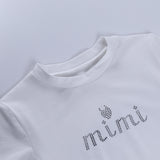 Women T-shirt Short Hot Diamond Alphabet Print Short Sleeve T-Shirt, Summer Top