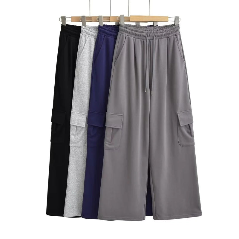 Women Sweatpants Fall Loose Wide Leg Straight Casual Pants
