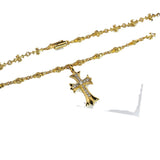 Chrome Hearts Necklace Gold Retractable Cross Cold Wind Diamonds