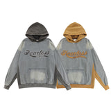 Men Hoodie Denim Hooded Top Washed and Worn Hooded Sweater