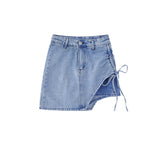 Women Skirt Denim Skirt Girls High Waist A- line Skirt