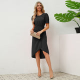 Women Date Dress Spring/Summer round Neck Dress