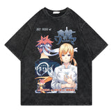 Washed retro t-shirt street print graphic casual
