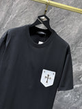 Chh Chrome Hearts T Shirts Pocket Handmade Button Casual Short Sleeve T-Shirt