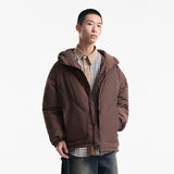 Unisex Winter Cotton Coat Winter Solid Color Pocket Decorative Hooded down Jacket