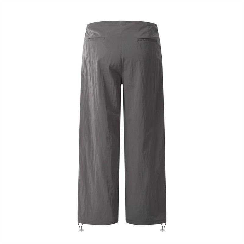 Men Sweatpants Wide-Leg Pants Trousers Drawstring Ankle-Tied Trousers