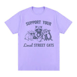 Support Local Street Cats Raccoon Opossum Meme T Shirt Men
