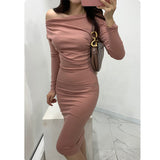 Women Dresses Blue Long Sleeved Dress Long Dress
