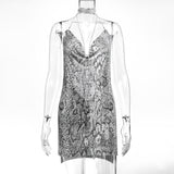 Harlem Nights Outfits Metal Sequins Dress Sexy Dress