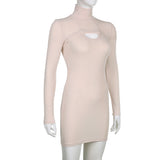 Women Dresses Autumn Sling Turtleneck Two-Piece Women's Clothing Dress (Bla0420)