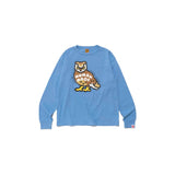 Men T-shirts HUMAN MADE owl long-sleeved loose crew neck bottoming shirt