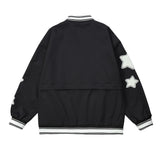 Women Jacket Detachable Cropped Jacket Embroidered Baseball Uniform