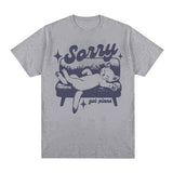 Sorry Got Plans Retro Graphic T Shirts Nostalgia Cat Tops