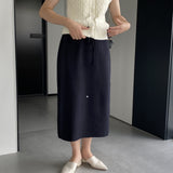 Women Knitted Skirt Autumn and Winter Simplicity Skirt Straight Skirt
