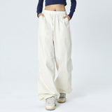 Men Sweatpants Pleated Solid Color Casual Trousers Men's Elastic Waist Sports Oversize Hip Hop Loose Wide Leg Pants