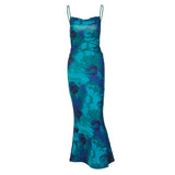 Women Dresses Spring Sexy Backless Printing Slip Dress