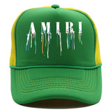 Amiri Hat Summer Cap Outdoor Mesh Cap Alphabet Print Baseball Cap