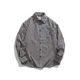 Unisex Shirts Autumn Vertical Striped Casual Shirt