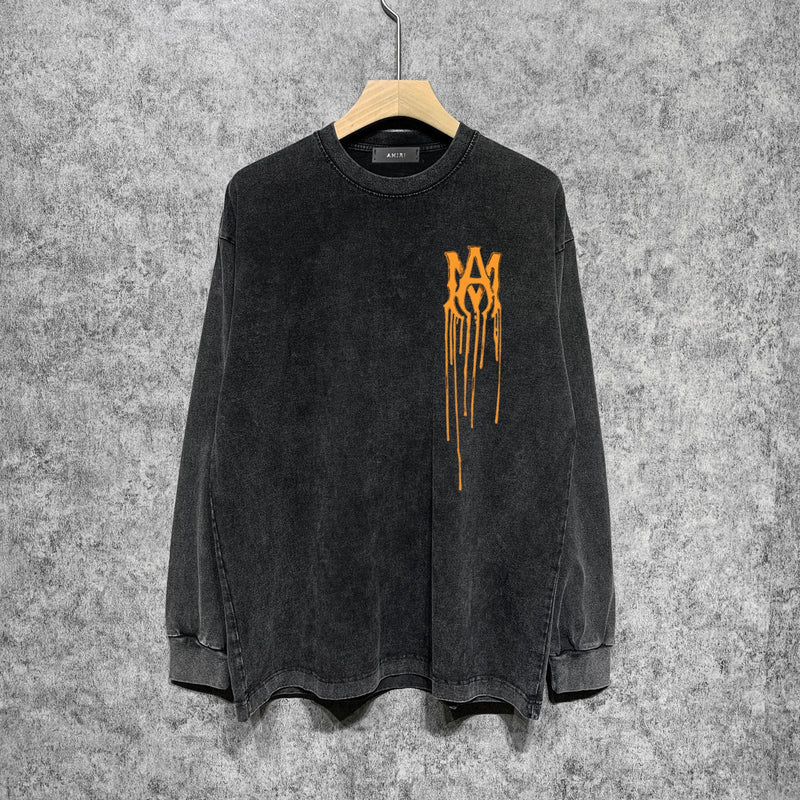 Amiri Long-Sleeve Shirt Vintage Distressed Long Sleeve T-shirt