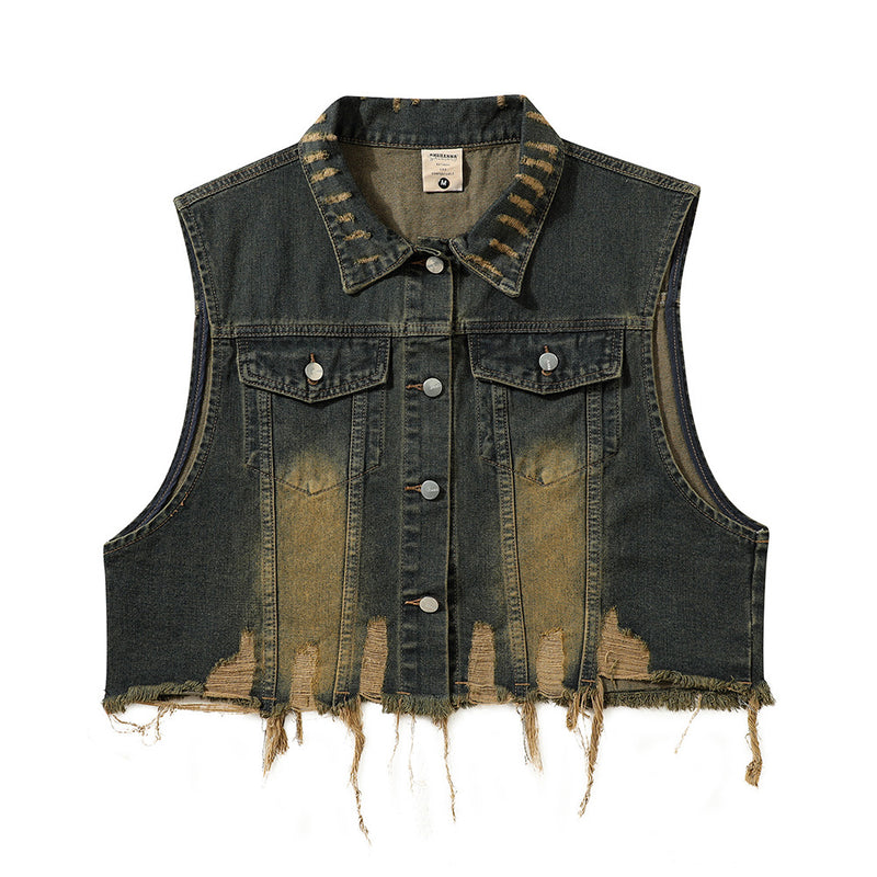 Men Vest Denim Vest Men's Short Vest
