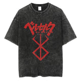 Men Streetwear Vintage Black Tshirt Harajuku Japanese Anime