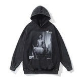 Men Hoodie Autumn and Winter Terry Worn Looking Washed-out Hooded Sweater