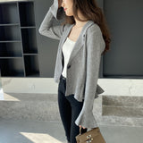 Women Cardigan Sweater V-neck Cardigan Woolen Coat Slim-Fit Short Coat Knitted Coat 8t8218