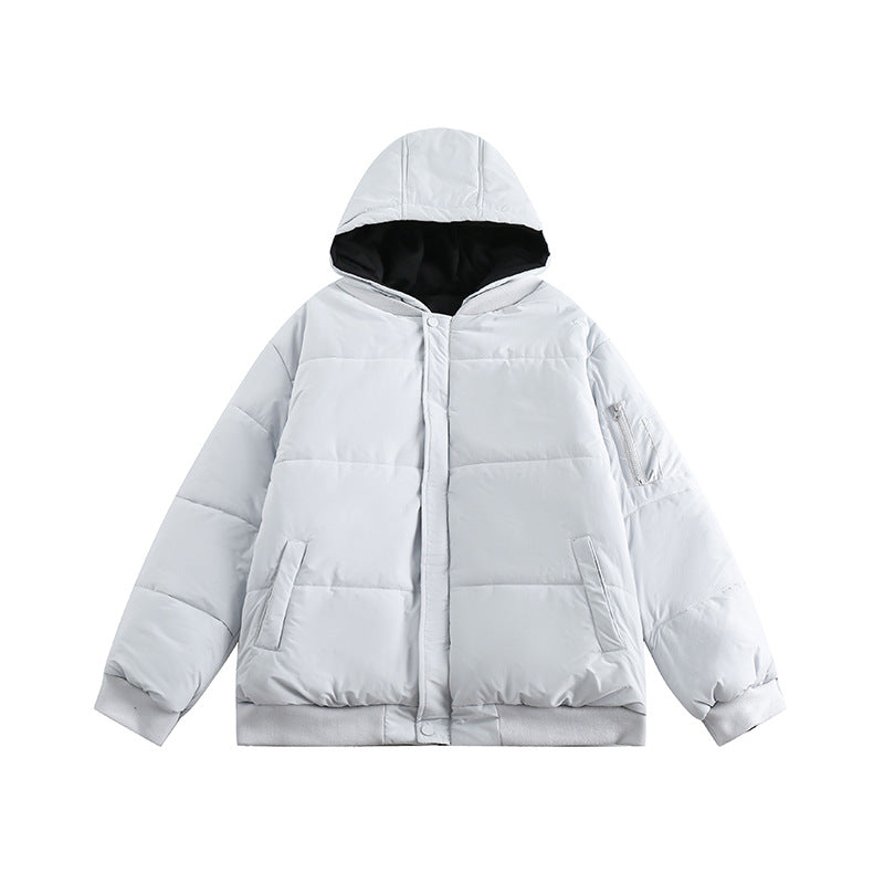 Unisex Winter Cotton Coat Hooded Warm Cotton Jacket Vintage Both Sides Wearable Cotton Clothes