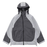 Men Jacket Coat Stitching Hooded Jacket Shell Jacket Men's Ins Windproof Water Jacket