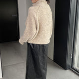 Women Winter Knitted Sweater Zipper and Lapel Sweater Loose Casual Women's Clothing 1t816
