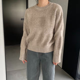 Women Winter Knitted Sweater round Neck Thick Sweater Autumn and Winter Loose-Fitting Long Sleeve Sweater 8t3120