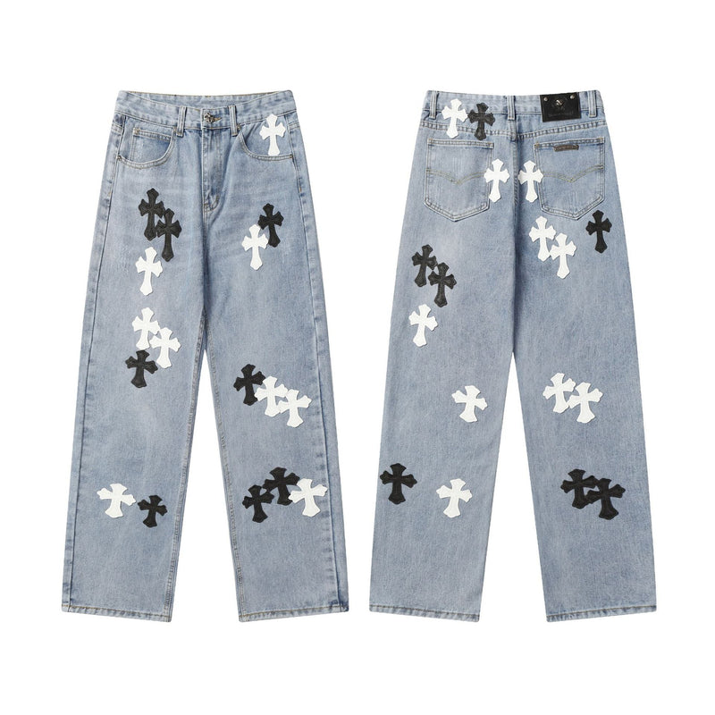 CHH Chrome Hearts Jeans Unisex Casual Loose Jeans