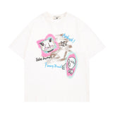 Men T Shirt Graffiti Short Sleeve T-shirt Men and Women Loose Couple Casual Tee