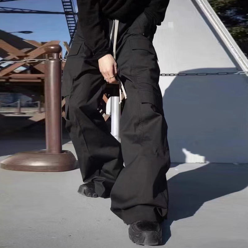 MIJKO Mens Vintage Pants MIJKO GethBela wide-leg overalls functional men's and women's casual trousers