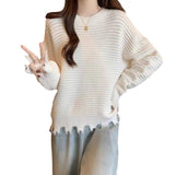 Women Knitwear Autumn and Winter Tassel round Neck Sweater Loose Sweater