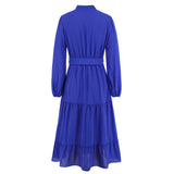 Women Date Dress Stand-up Collar Bowknot Dress Autumn and Winter