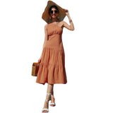 Women Dress Orange Sling Dress