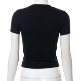 Women T-shirt 44052 Summer round Neck Pullover Short Sleeve Casual Top T-shirt