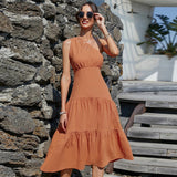 Women Dress Orange Sling Dress