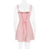 Women Dresses Sexy Lacing Slim Fit Skirt Sling Dress (Bla0420)
