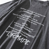 Men Vintage T-Shirt Printed Short-Sleeved T-shirt Men's Ins Washed Distressed T-shirt