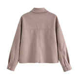 Women Jacket Autumn Leisure Suede Jacket Shirt Coat