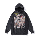 Men Hoodie Cartoon Printed Heavy Hooded Sweater