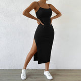 Women Dress Spring Suspender Skirt Sexy Backless Sheath Dress